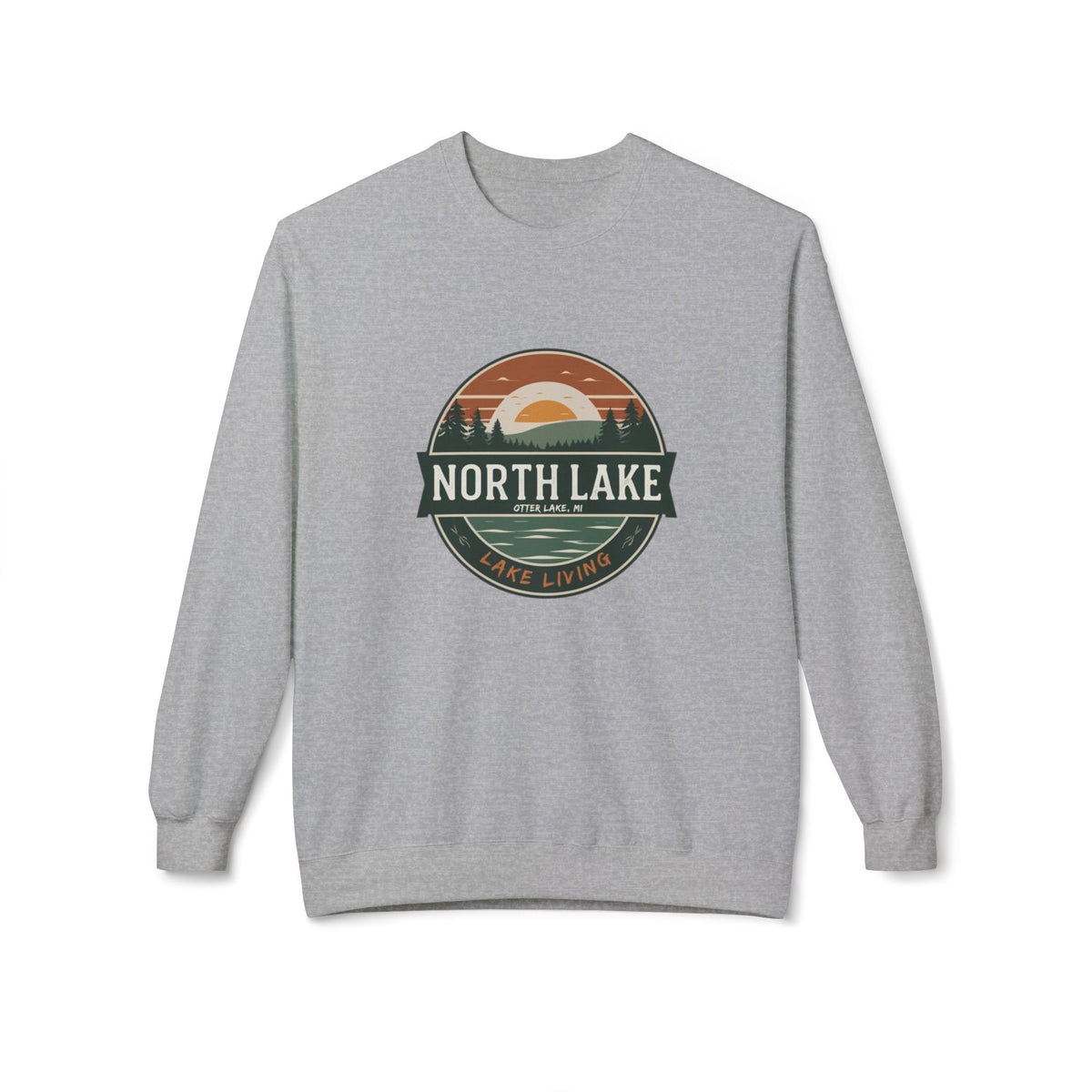 North Lake Sweatshirt (Crewneck) - Vintage Sunset Graphic