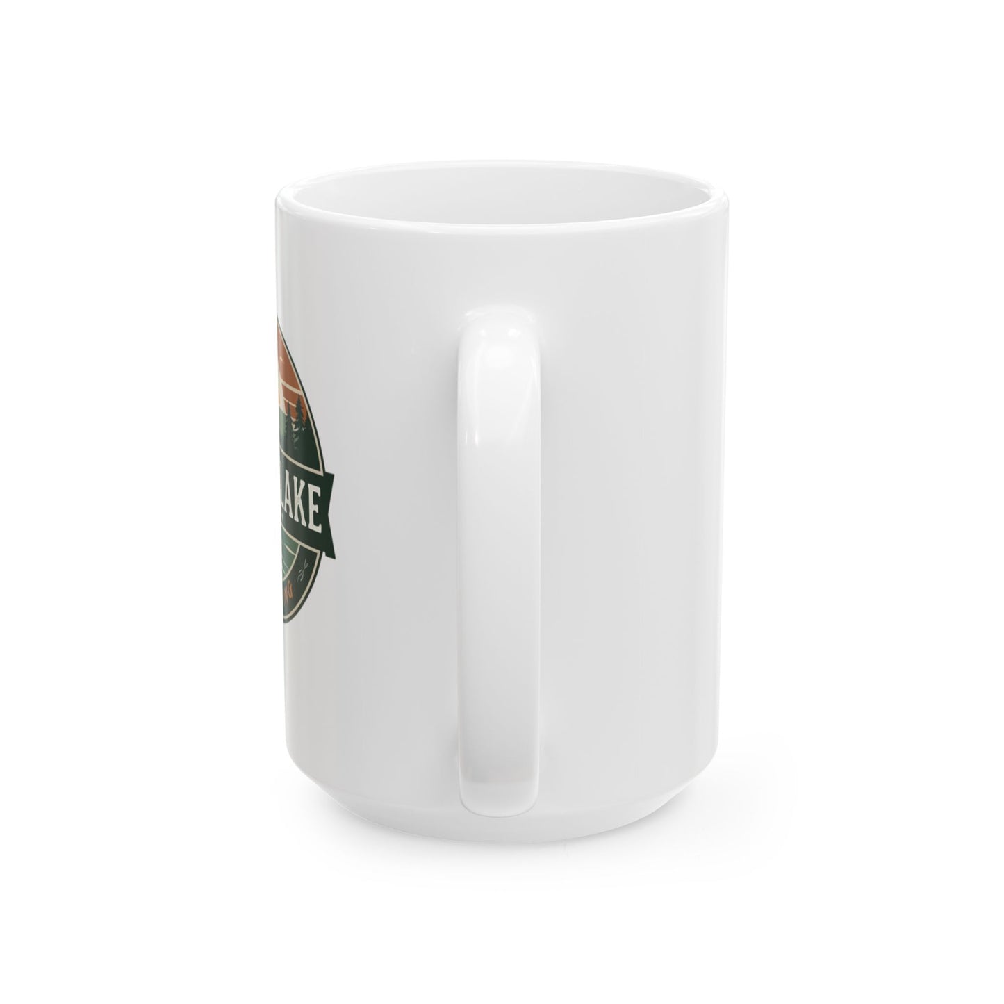 North Lake Ceramic Mug — Vintage Sunset Graphic (11oz & 15oz)
