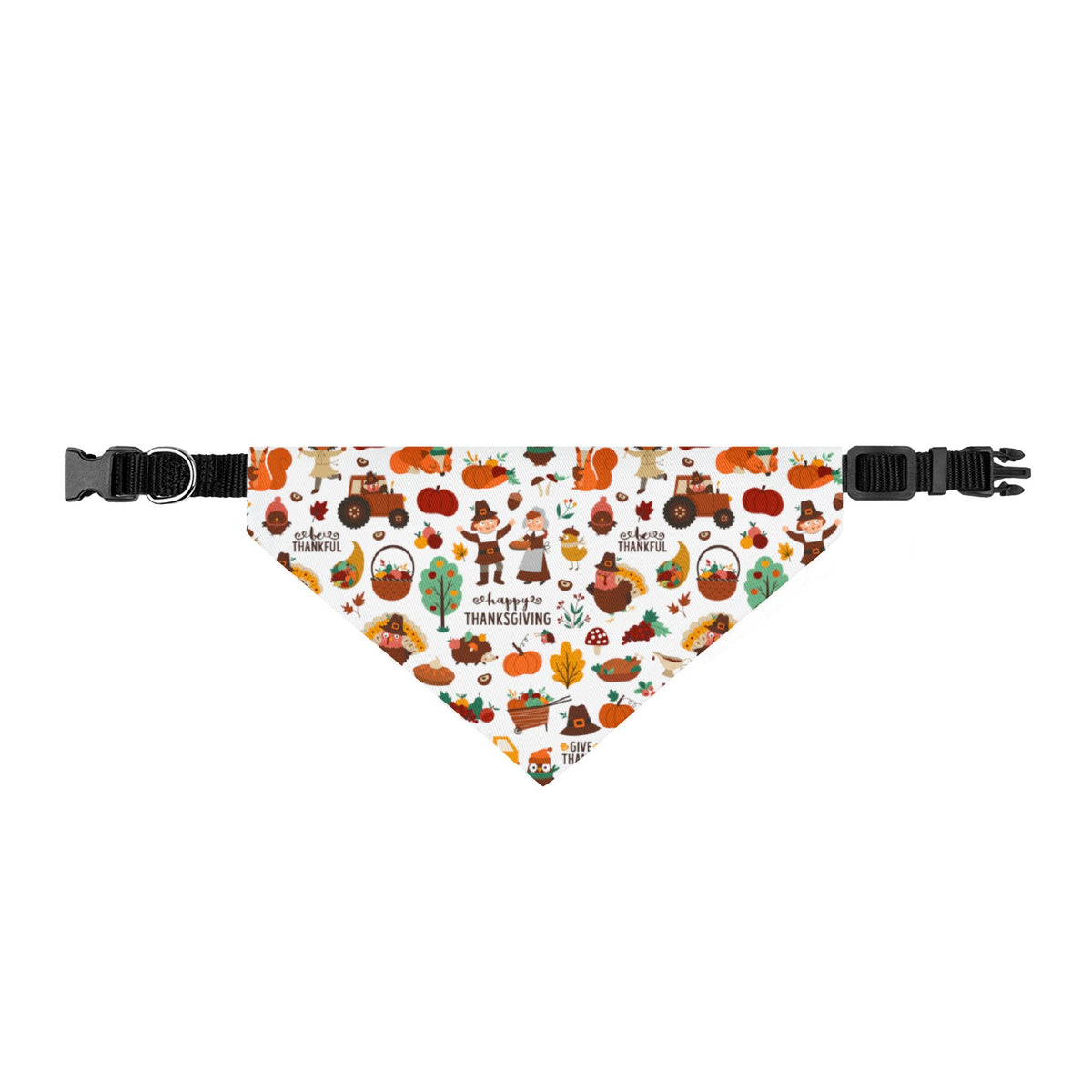 Thanksgiving Clip-On Pet / Dog Bandana - Autumn Harvest, Pilgrim, Pumpkin