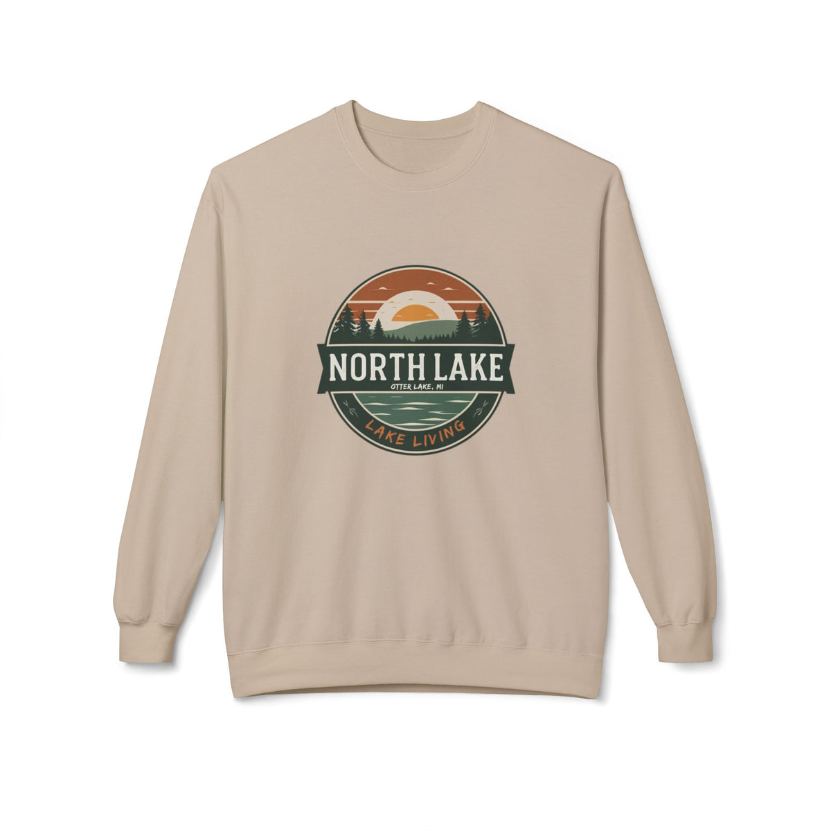 North Lake Sweatshirt (Crewneck) - Vintage Sunset Graphic