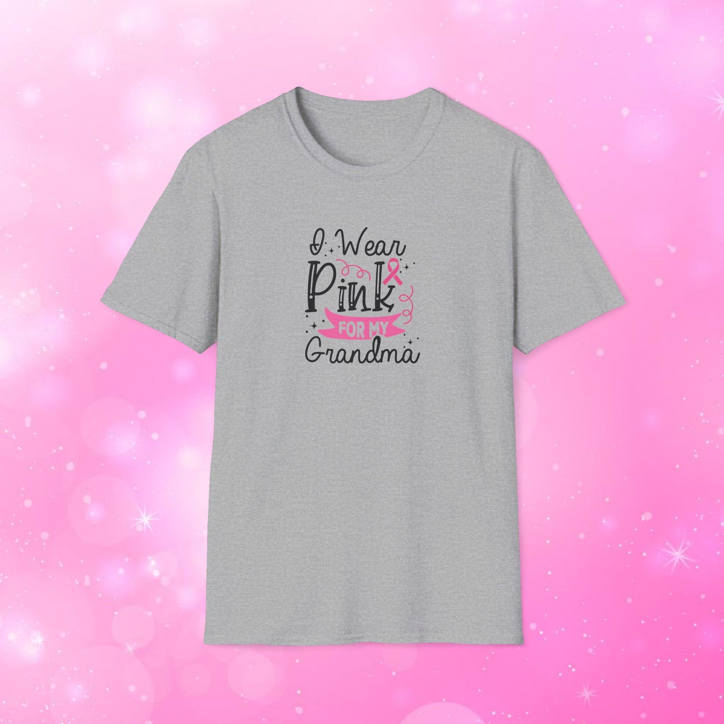 Unisex Short Sleeve T-Shirt – Breast Cancer - I Wear Pink For My Grandma