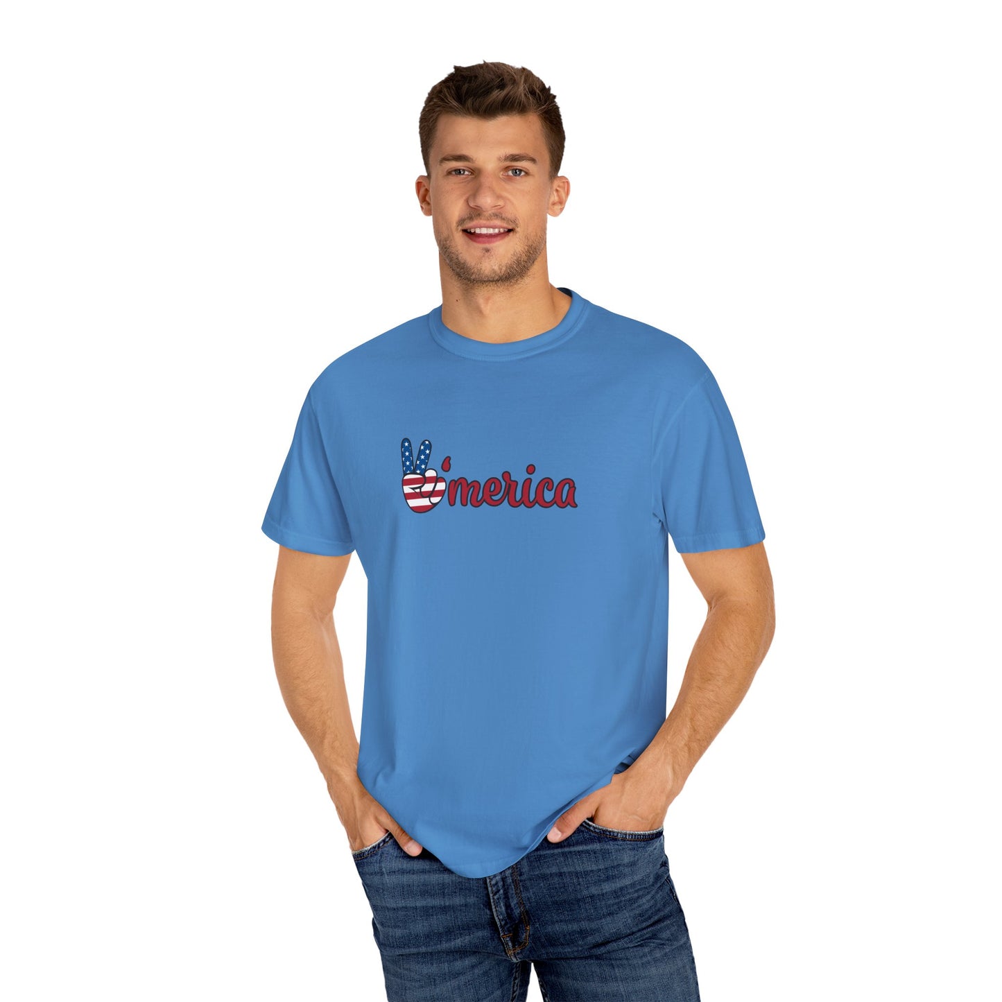 Unisex Garment-Dyed T-shirt: Peace America