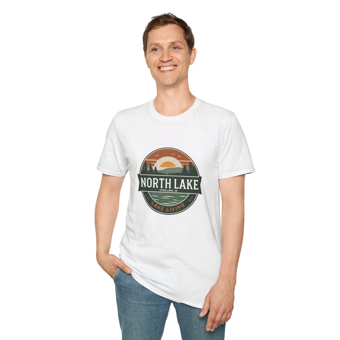 North Lake T-Shirt - Vintage Sunset Graphic