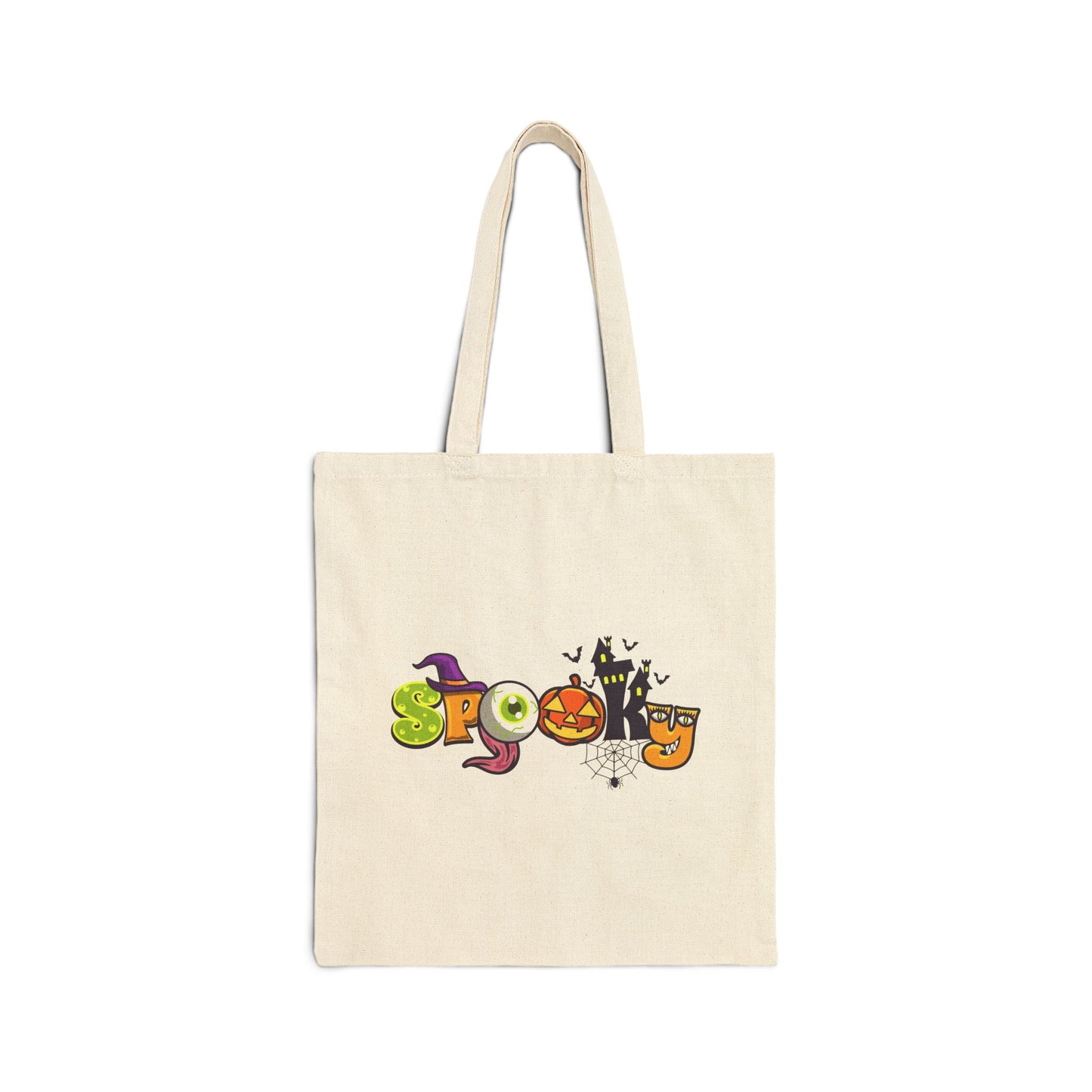Halloween Trick-or-Treat Cotton Canvas Tote Bag — "Spooky"