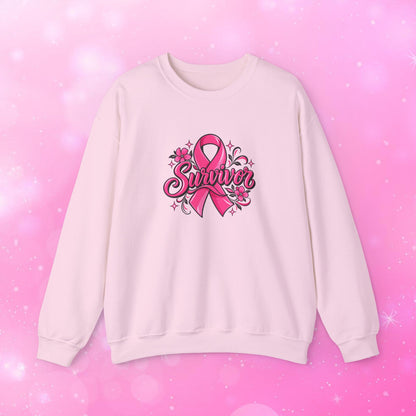 Unisex Heavy Blend Sweatshirt (Crewneck) - Breast Cancer - Survivor