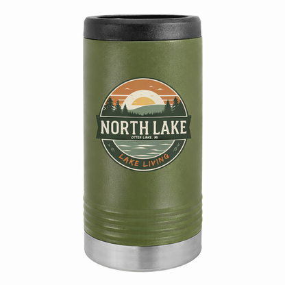 North Lake Slim Beverage Holder — Vintage Sunset Graphic