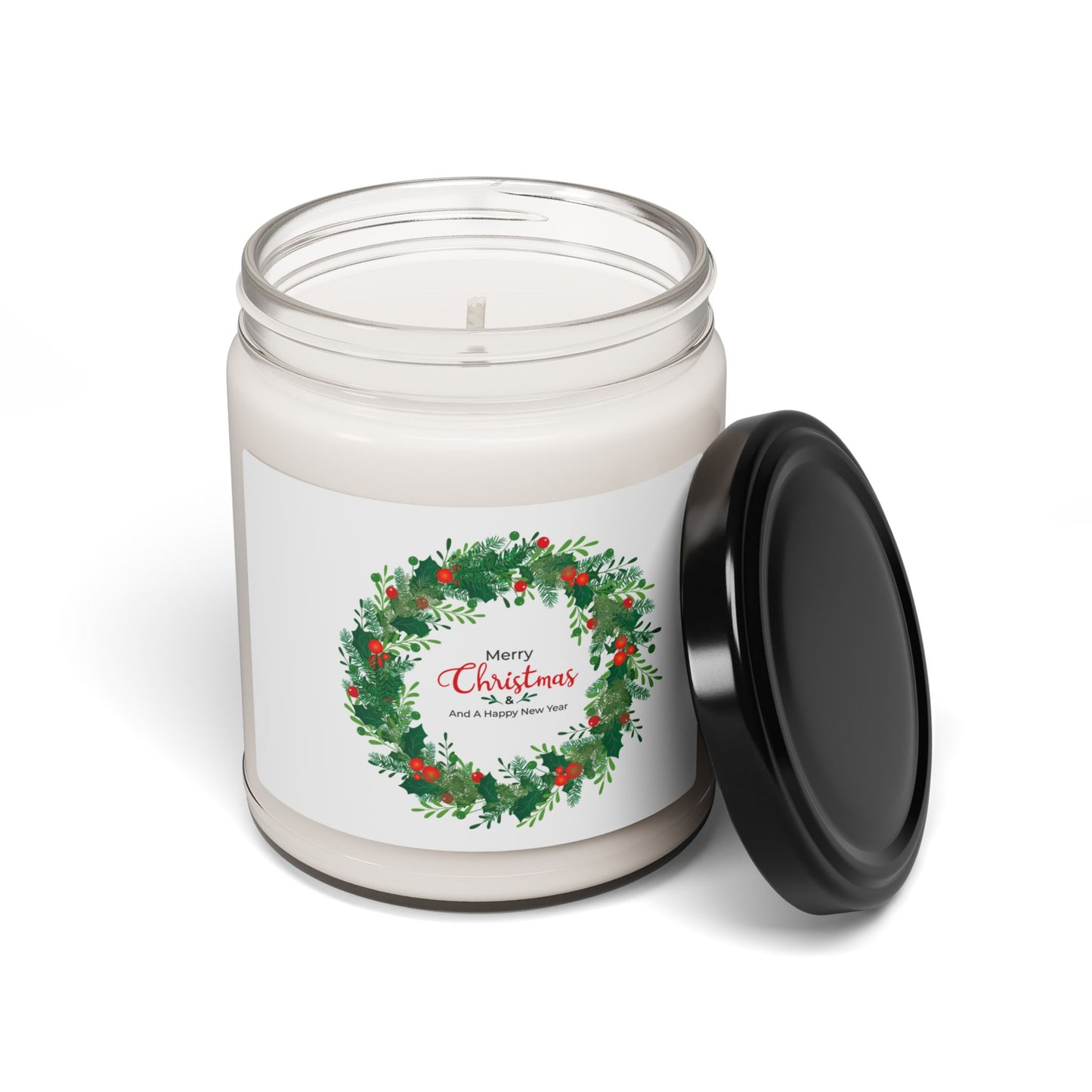 Scented Soy Candle, 9oz: Merry Christmas wreath