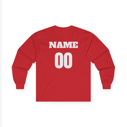 Hockey Mom Long Sleeve T-Shirt — Personalized Player Name & Number | Travel Hockey Gift