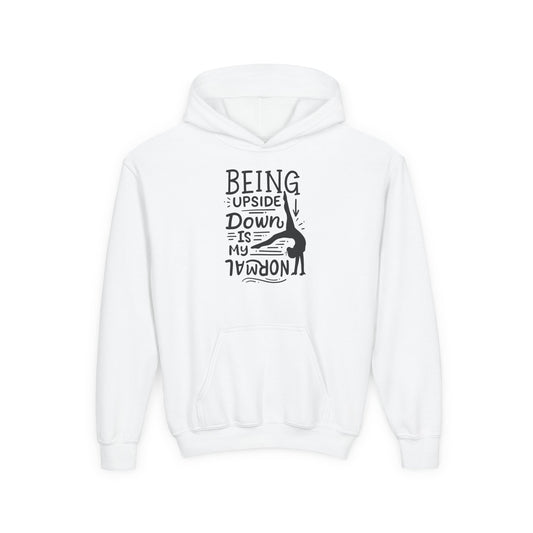 Youth Heavy Blend Hooded Sweatshirt: Gymnastics-Being upside down is my normal