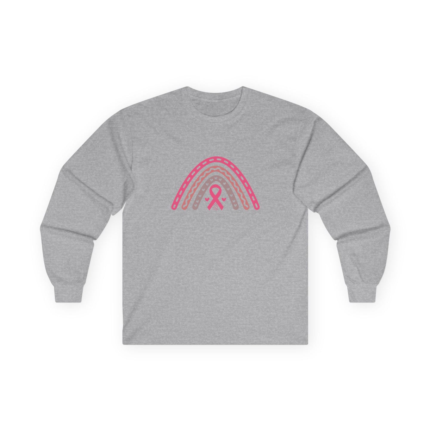 Ultra Cotton Long Sleeve Tee: Southwest Rainbow breast cancer