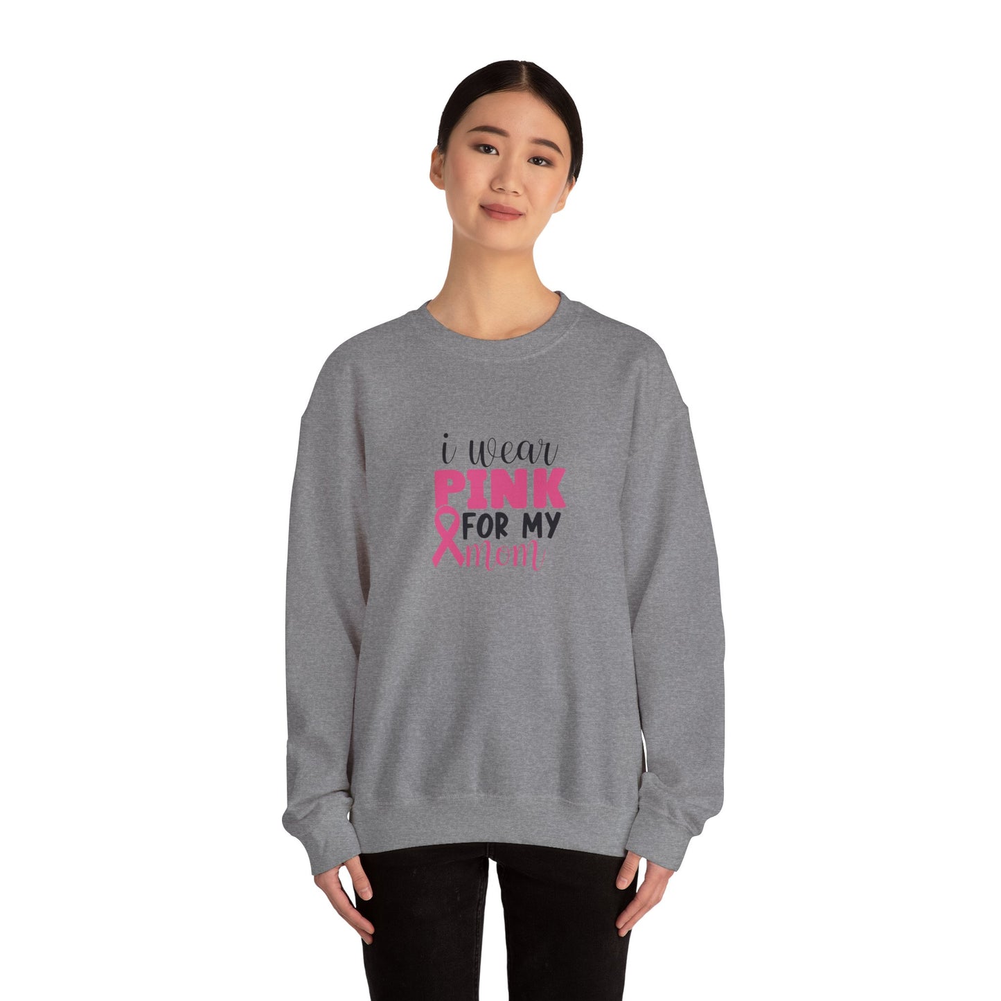Unisex Heavy Blend™ Crewneck Sweatshirt: Pink for my mom breast cancer