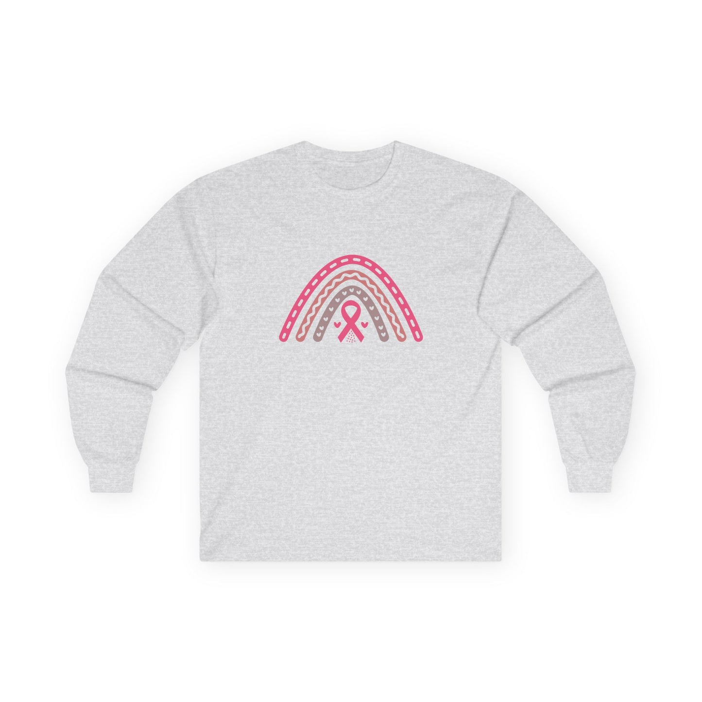 Ultra Cotton Long Sleeve Tee: Southwest Rainbow breast cancer