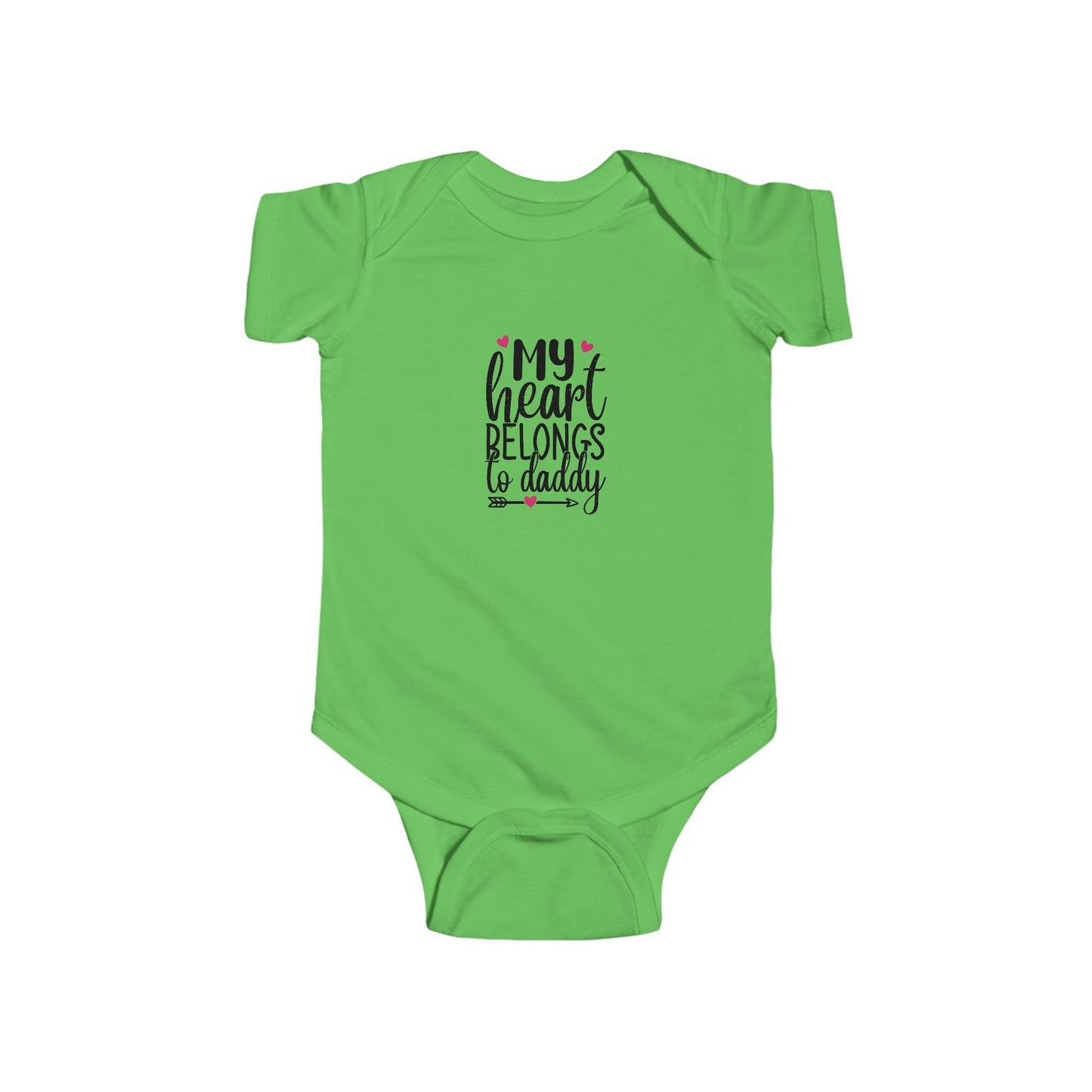 Infant Fine Jersey Onesie: Heart belongs to daddy onesie