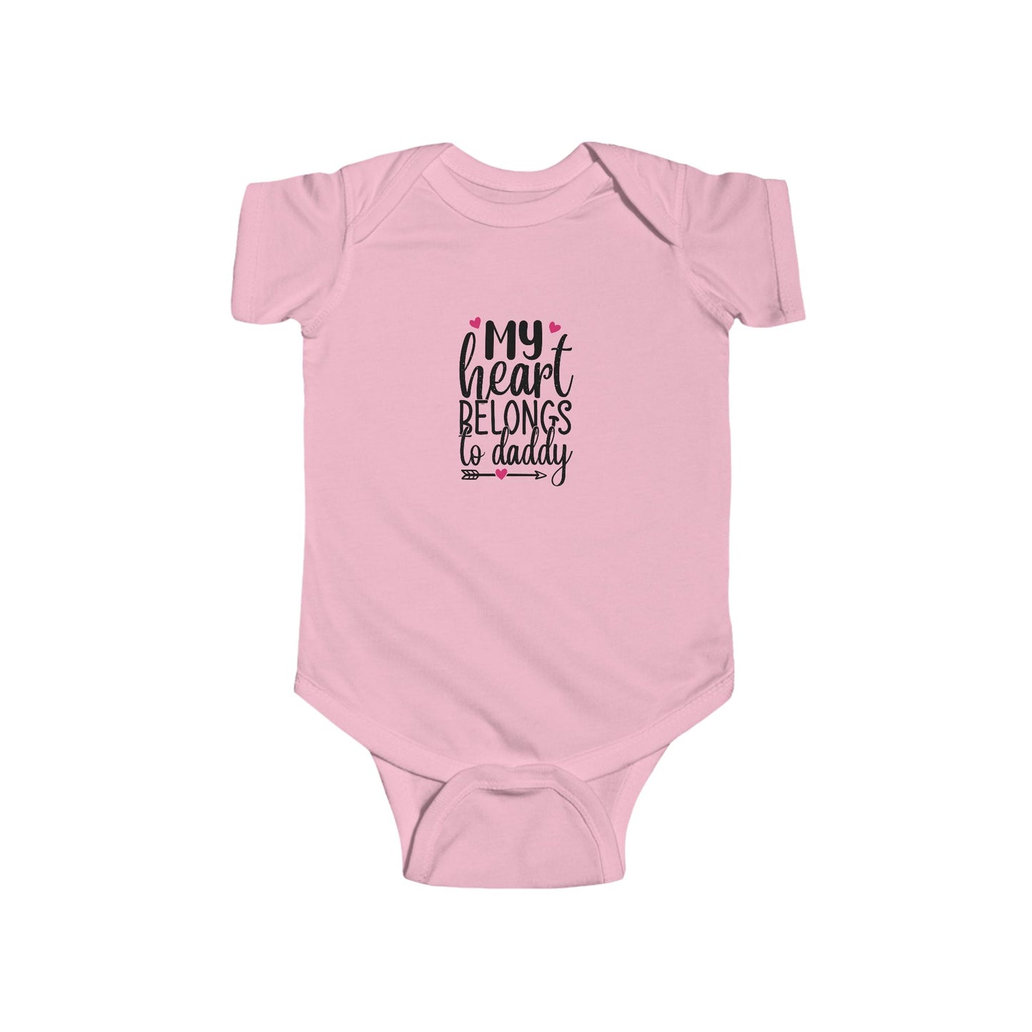 Infant Fine Jersey Onesie: Heart belongs to daddy onesie