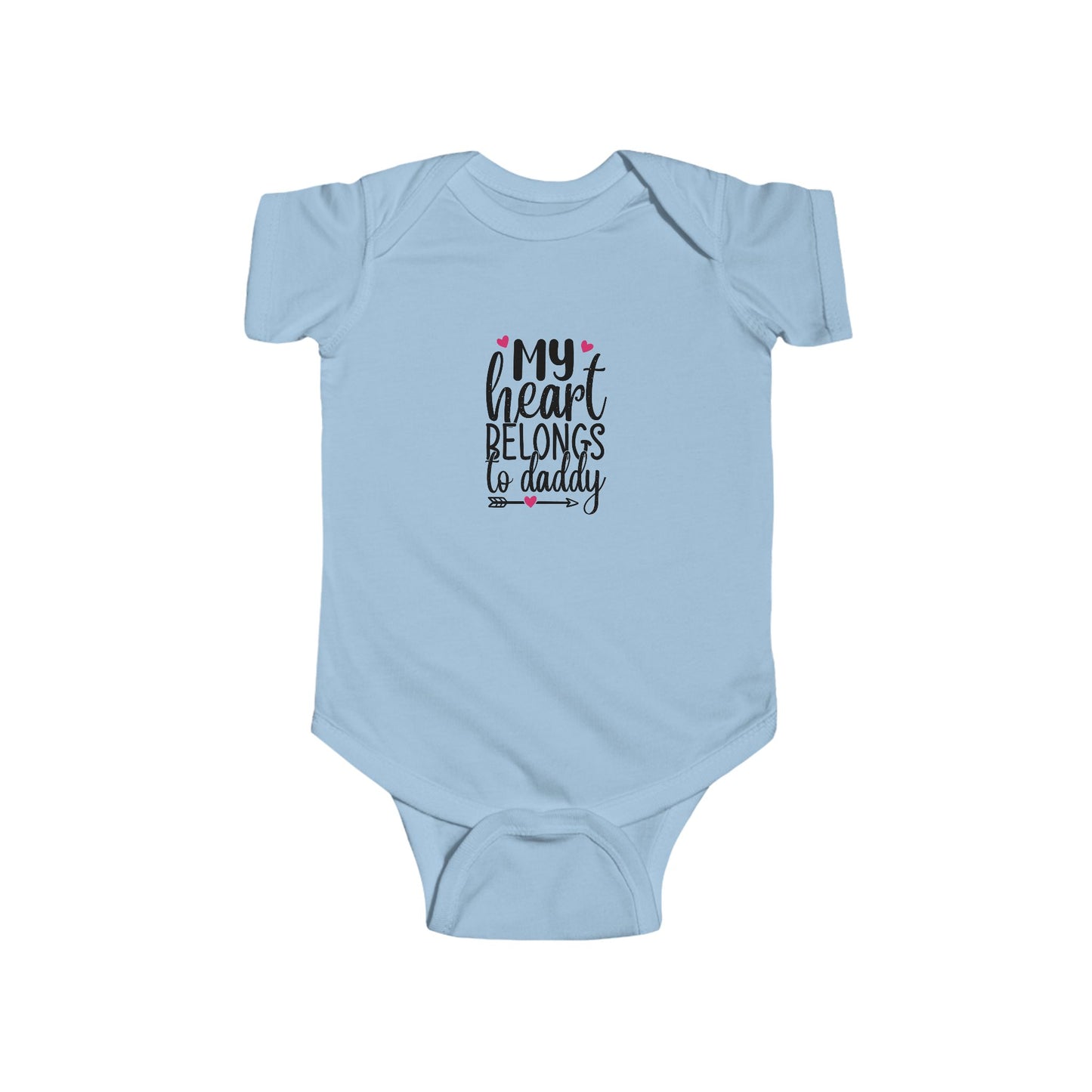 Infant Fine Jersey Onesie: Heart belongs to daddy onesie