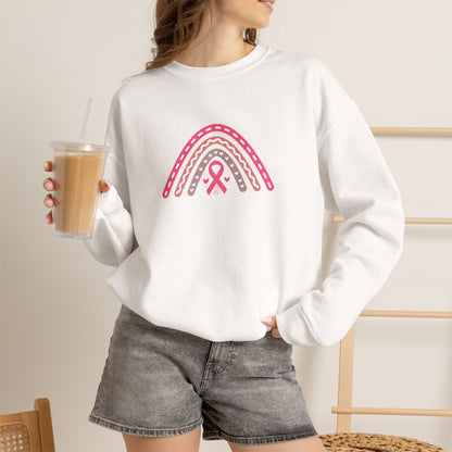 Unisex Heavy Blend Sweatshirt (Crewneck) - Breast Cancer Awareness Rainbow