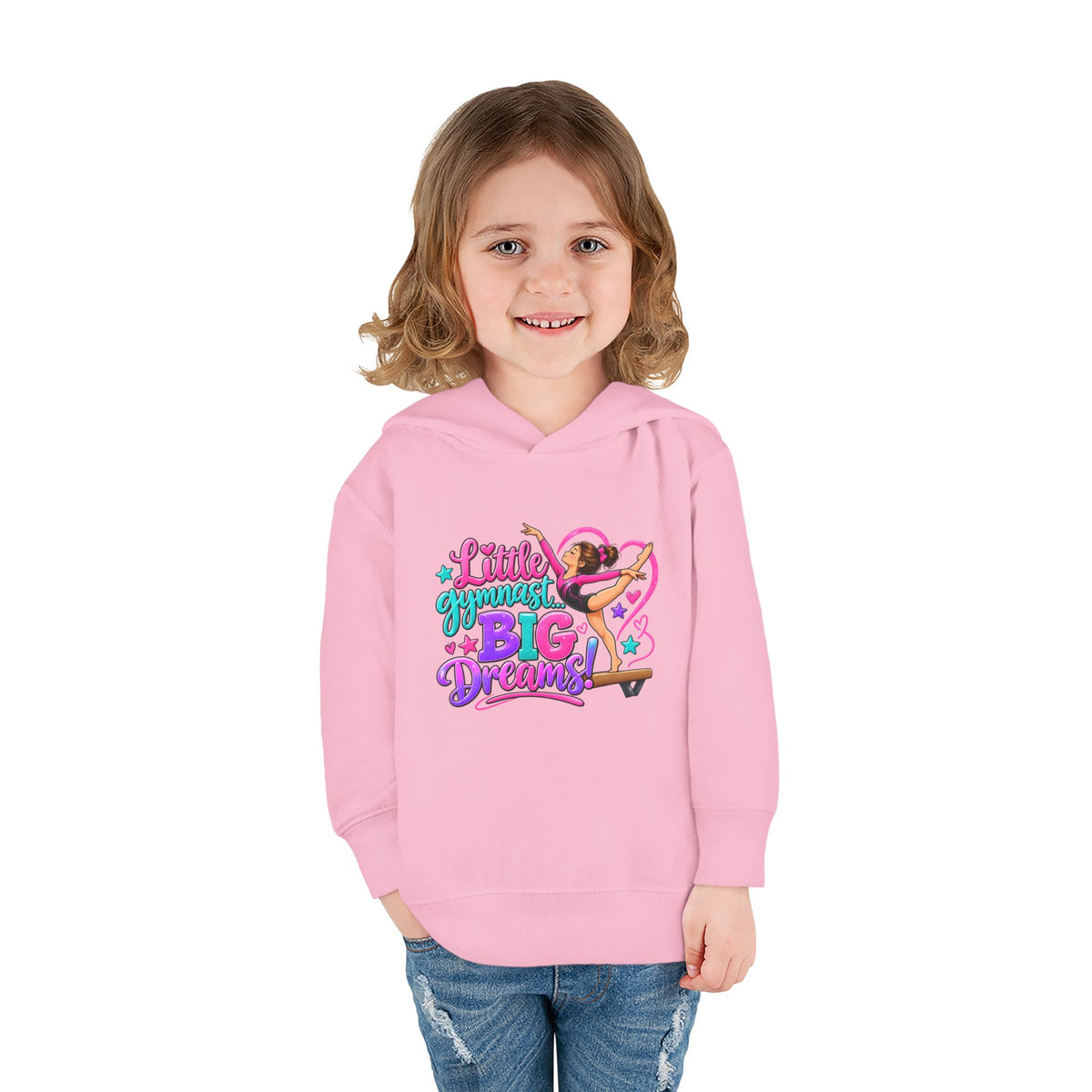 Girls Gymnastics Sweatshirt (Hoodie), Toddler — Little Gymnast, Big Dreams