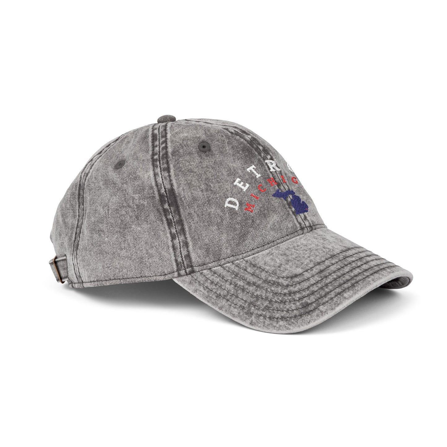 Vintage Distressed Embroidered Baseball Cap — Detroit, Michigan