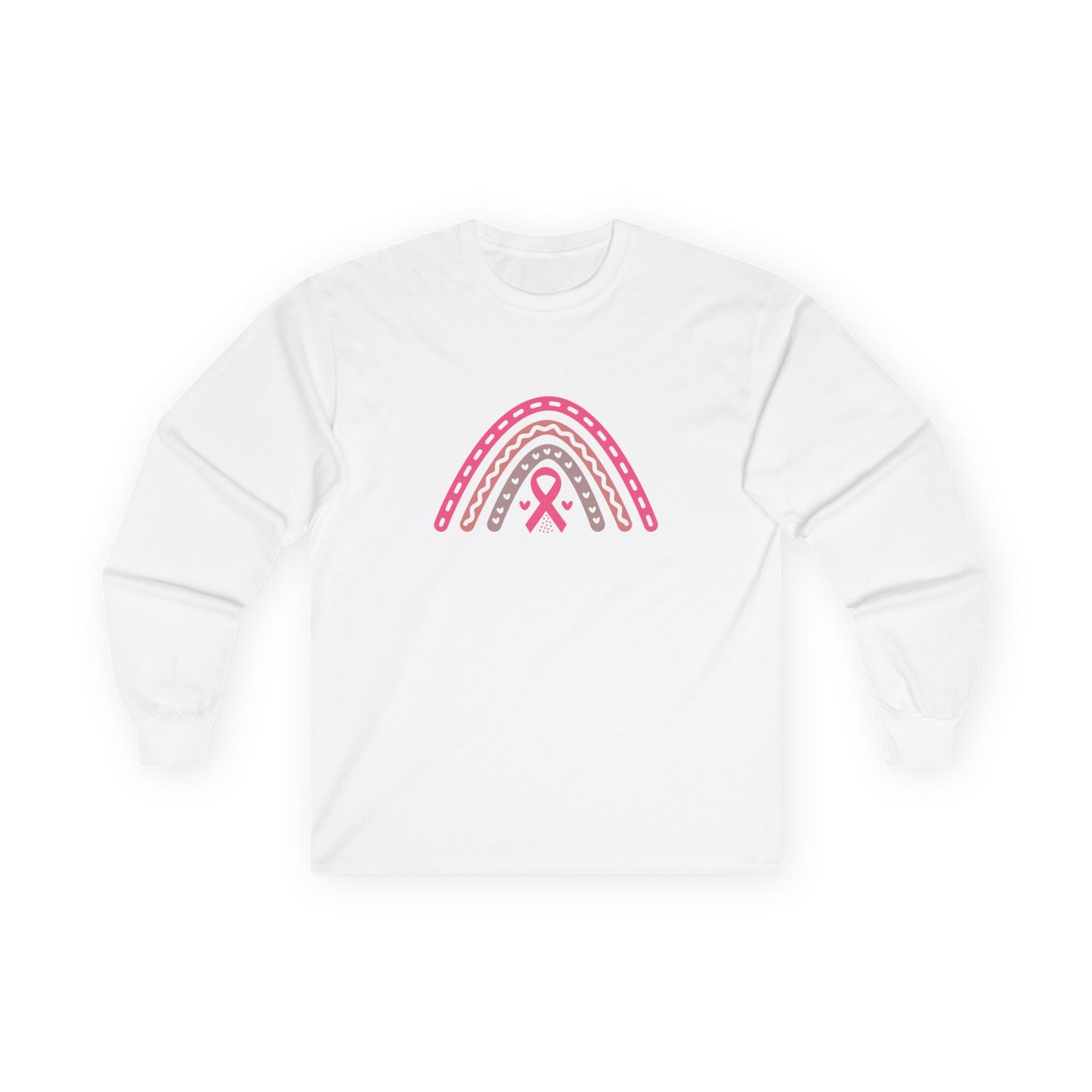 Ultra Cotton Long Sleeve Tee: Southwest Rainbow breast cancer