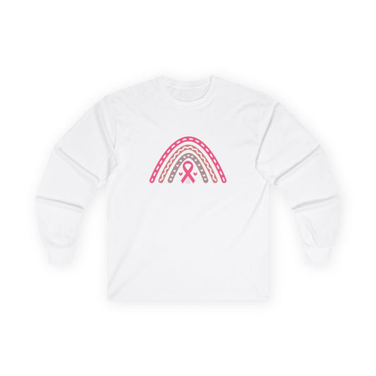 Ultra Cotton Long Sleeve Tee: Southwest Rainbow breast cancer