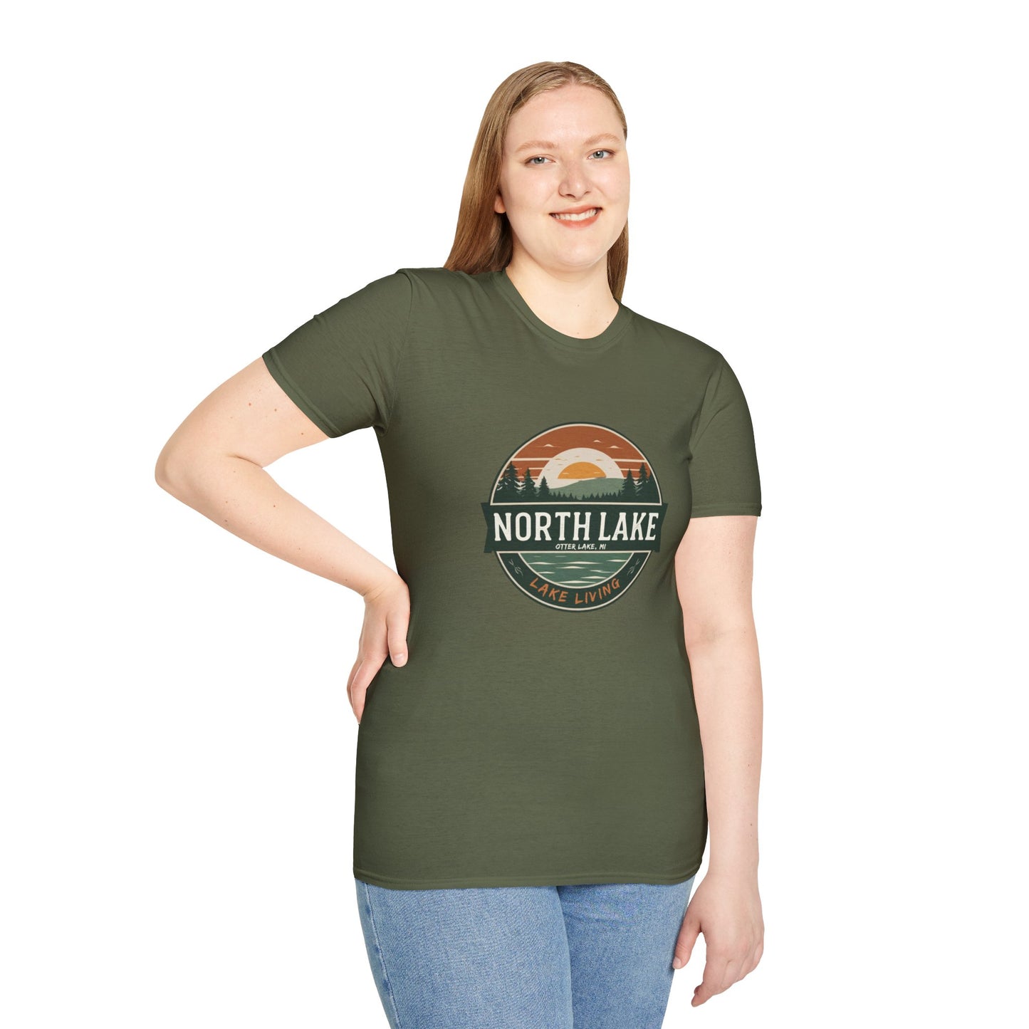 North Lake T-Shirt - Vintage Sunset Graphic