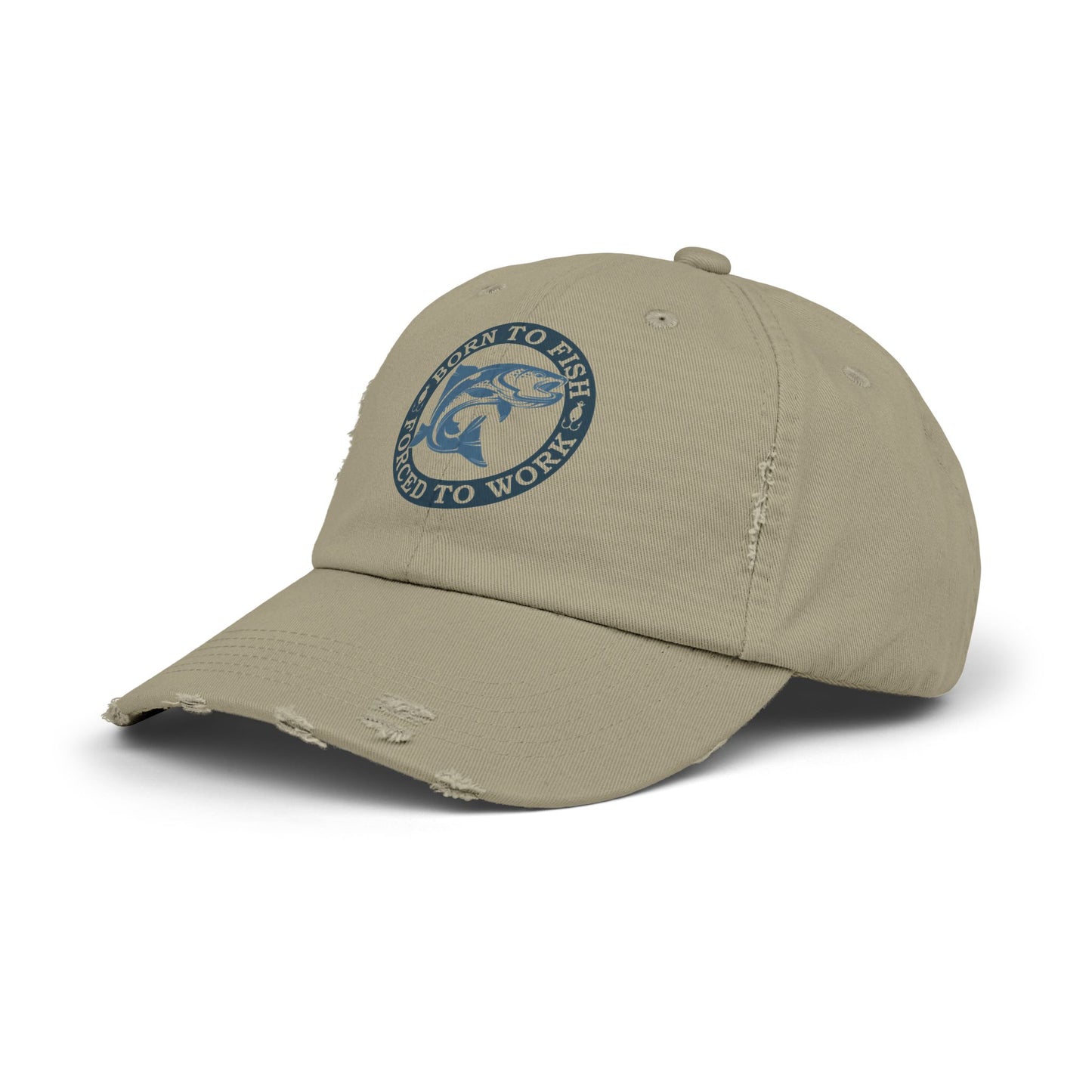 Unisex Distressed Cap: Born to fish
