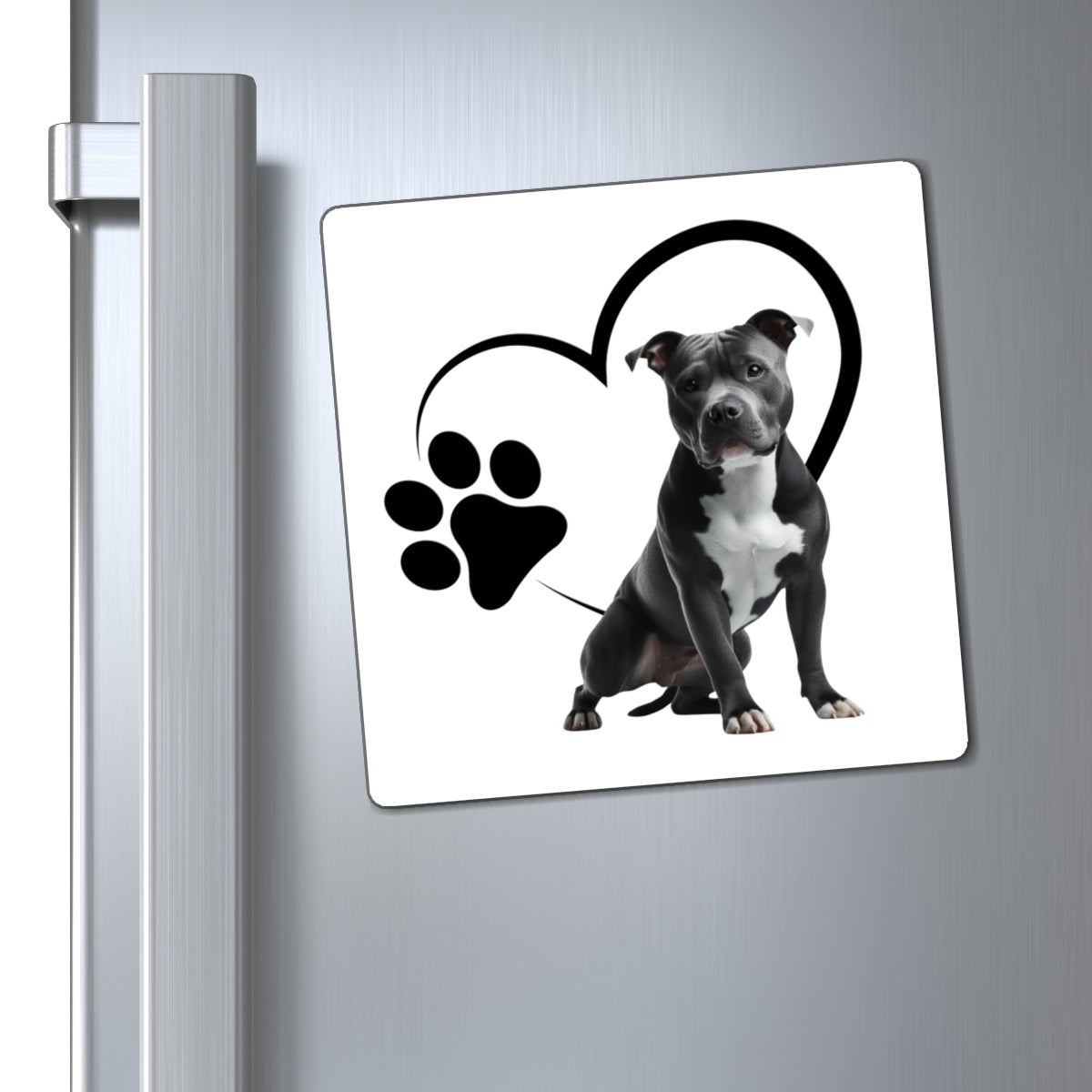 Magnet: Pitbull paw & heart