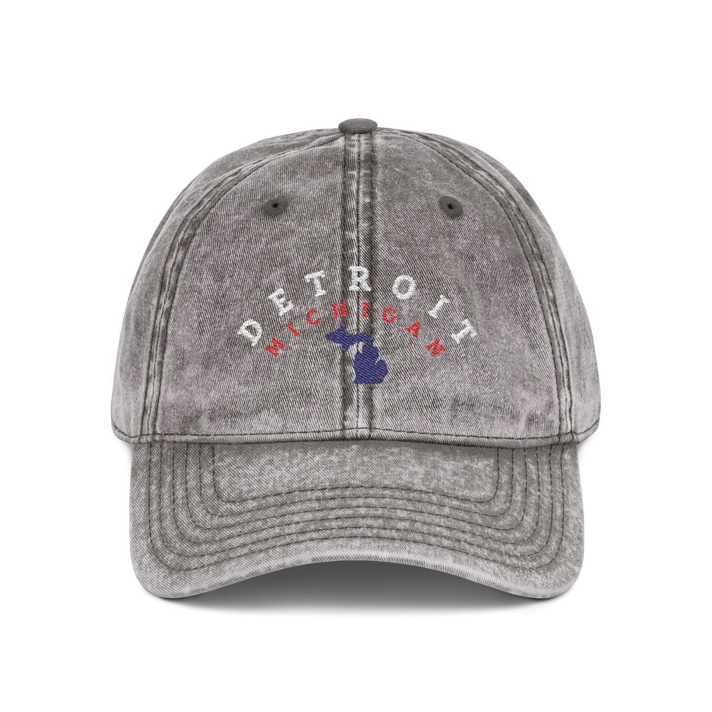 Vintage Distressed Embroidered Baseball Cap — Detroit, Michigan