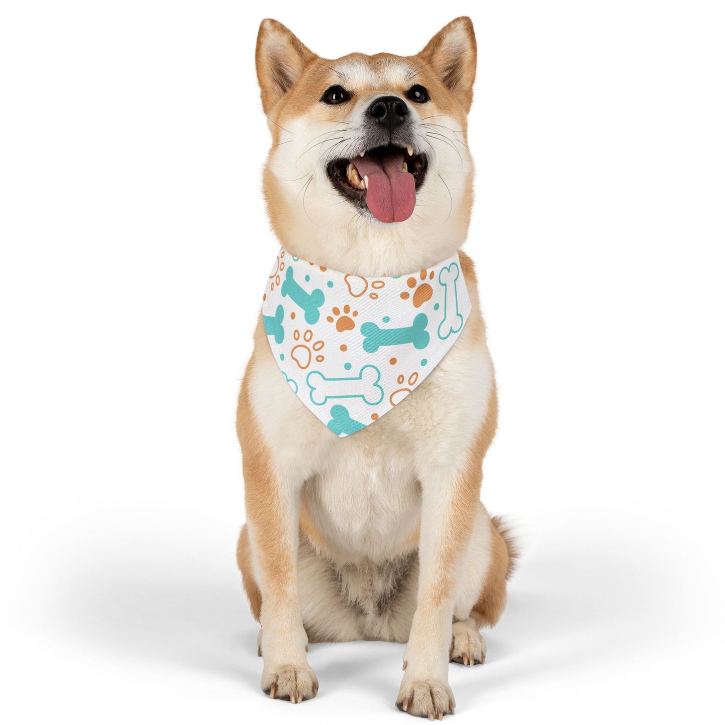 Pet Bandana Collar: Bones & paws