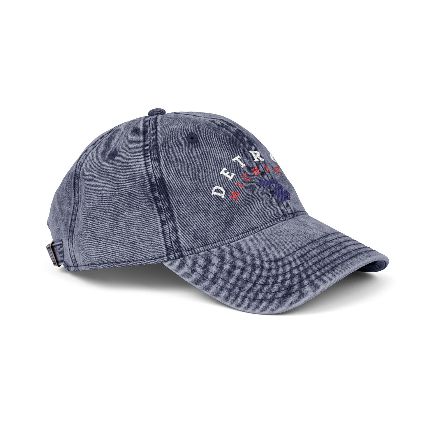 Vintage Distressed Embroidered Baseball Cap — Detroit, Michigan