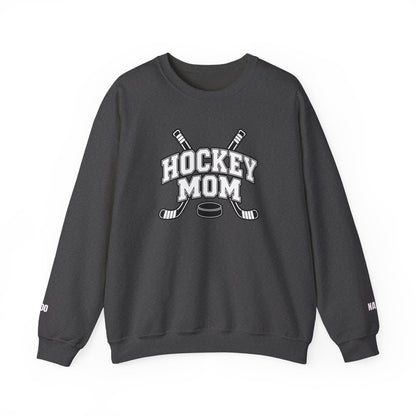 Hockey Mom Sweatshirt (Crewneck) — Personalized Player Name & Number | Travel Hockey Gift