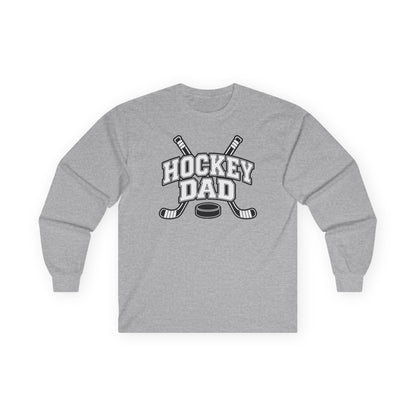 Hockey Dad Long Sleeve T-Shirt — Personalized Player Name & Number | Travel Hockey Gift