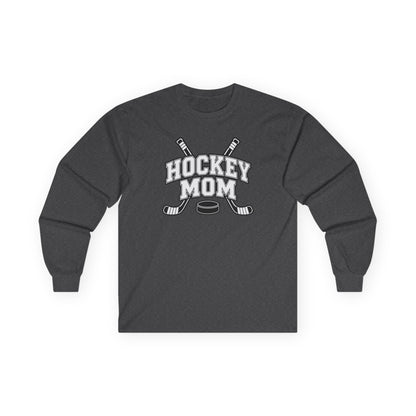 Hockey Mom Long Sleeve T-Shirt — Personalized Player Name & Number | Travel Hockey Gift