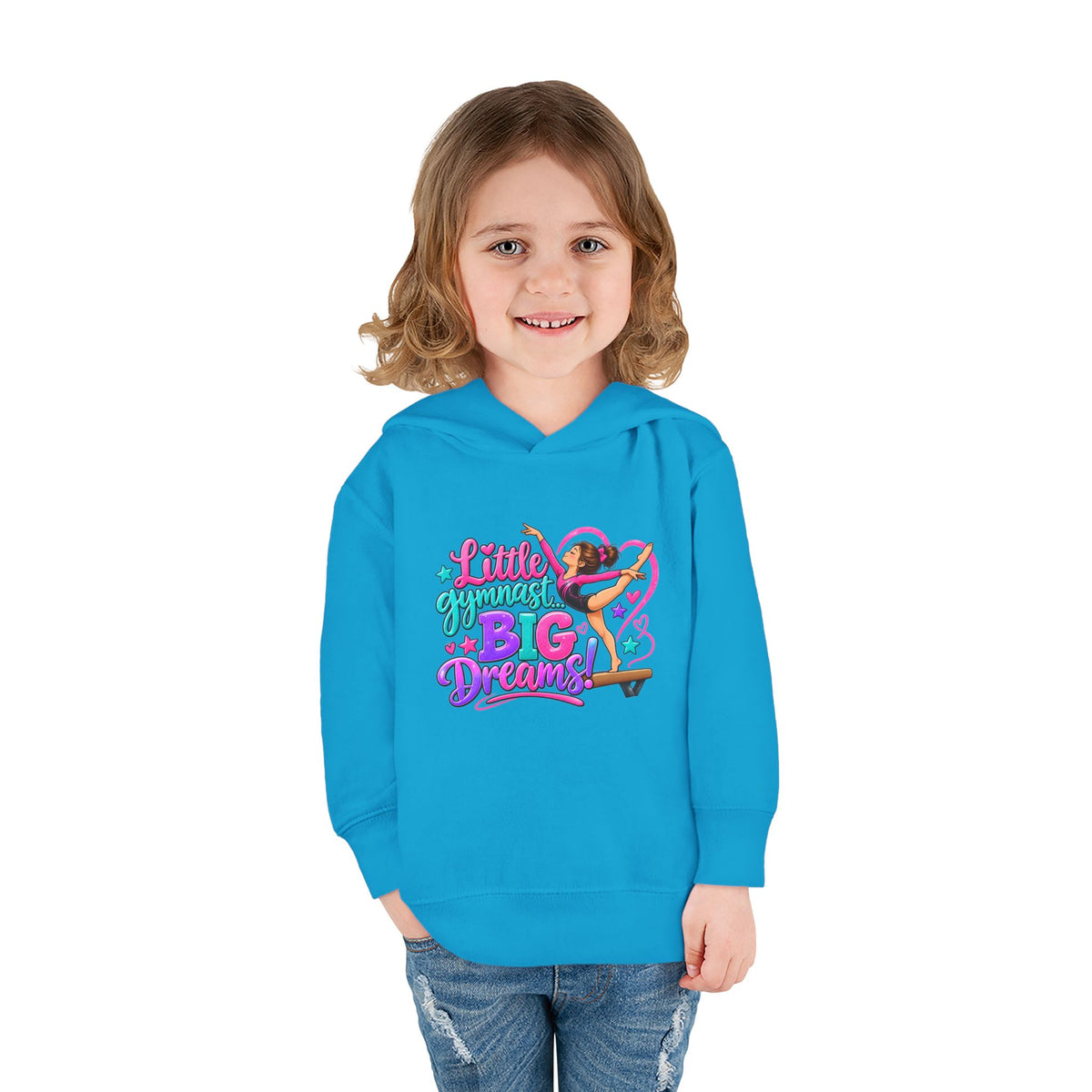 Girls Gymnastics Sweatshirt (Hoodie), Toddler — Little Gymnast, Big Dreams
