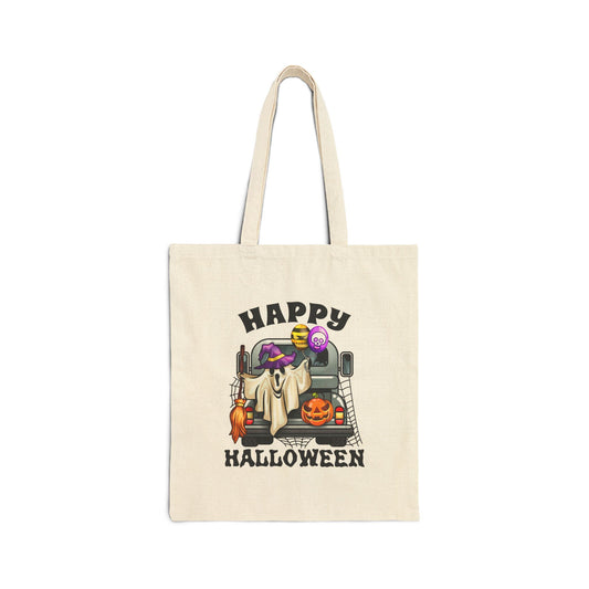 Halloween Canvas Tote Bag: Happy Halloween