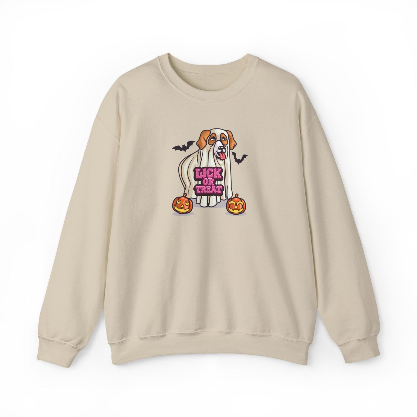 Unisex Heavy Blend Sweatshirt (Crewneck) - Halloween - Lick or Treat Dog Graphic