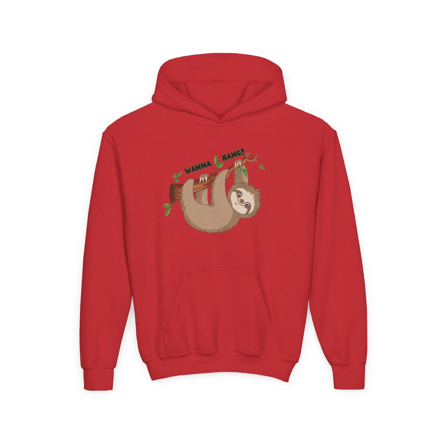 Youth Heavy Blend Hooded Sweatshirt: Sloth - Wanna hang?