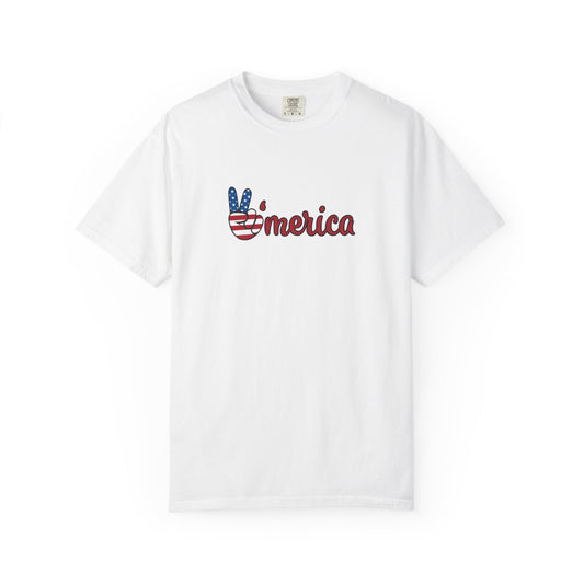 Unisex Garment-Dyed T-shirt: Peace America