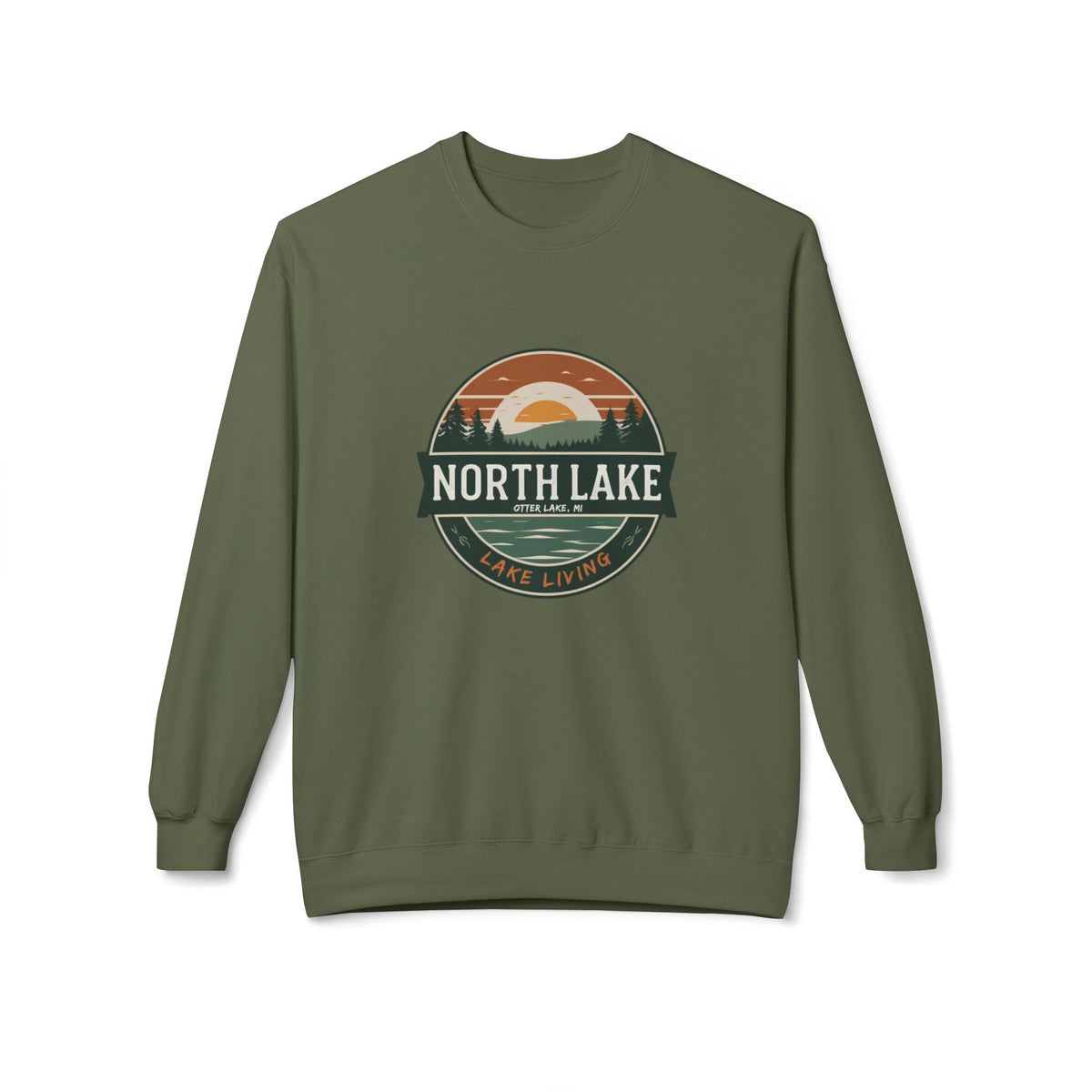 North Lake Sweatshirt (Crewneck) - Vintage Sunset Graphic