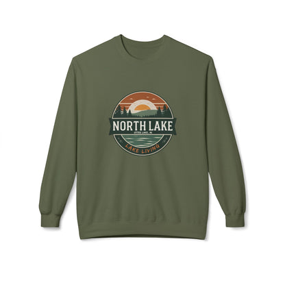 North Lake Sweatshirt (Crewneck) - Vintage Sunset Graphic