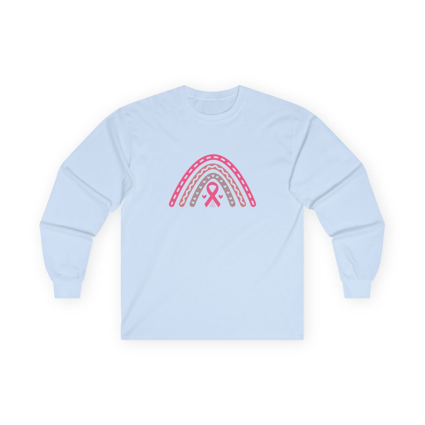 Ultra Cotton Long Sleeve Tee: Southwest Rainbow breast cancer