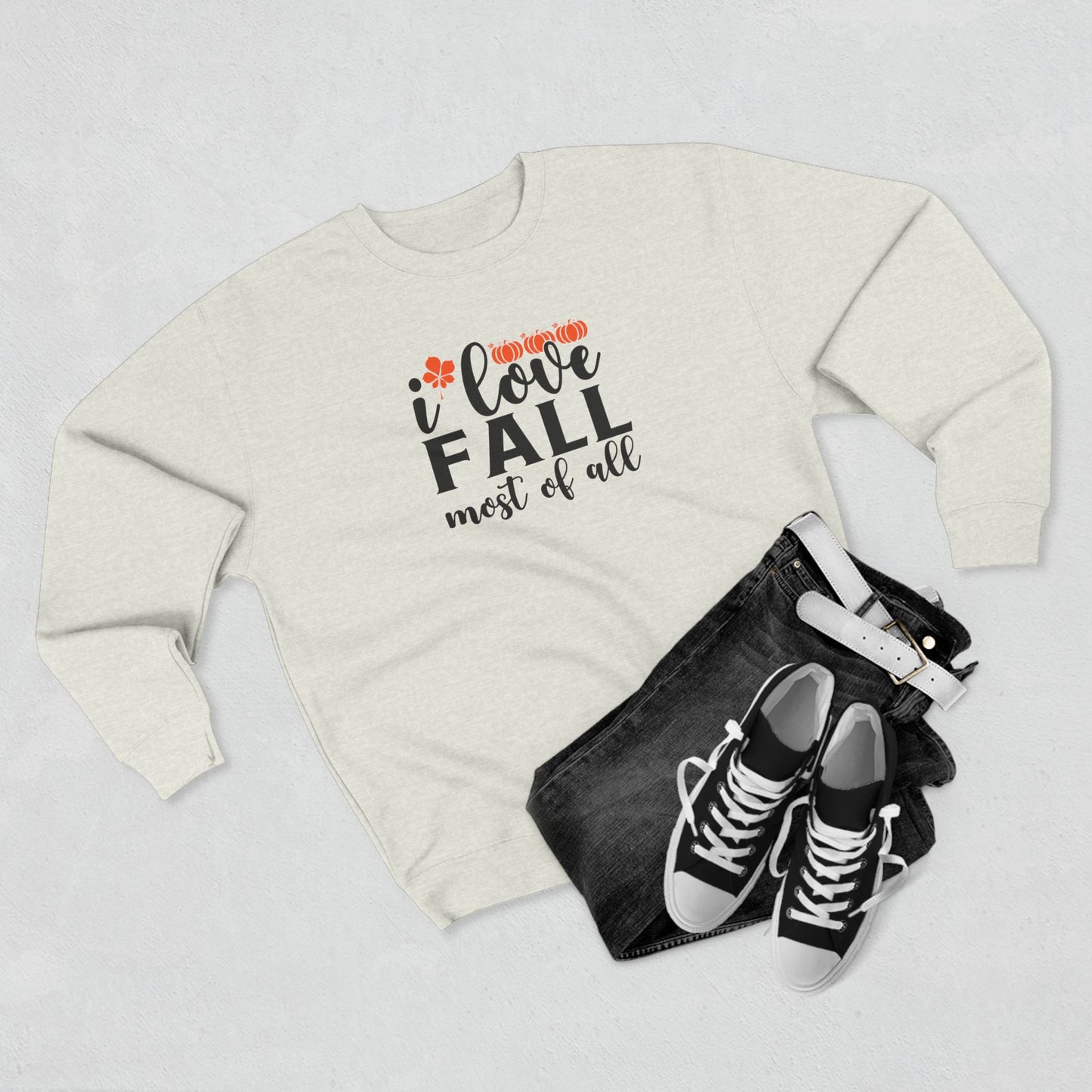 Unisex Crewneck Sweatshirt: I love fall most of all