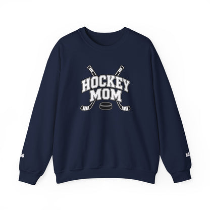 Hockey Mom Sweatshirt (Crewneck) — Personalized Player Name & Number | Travel Hockey Gift