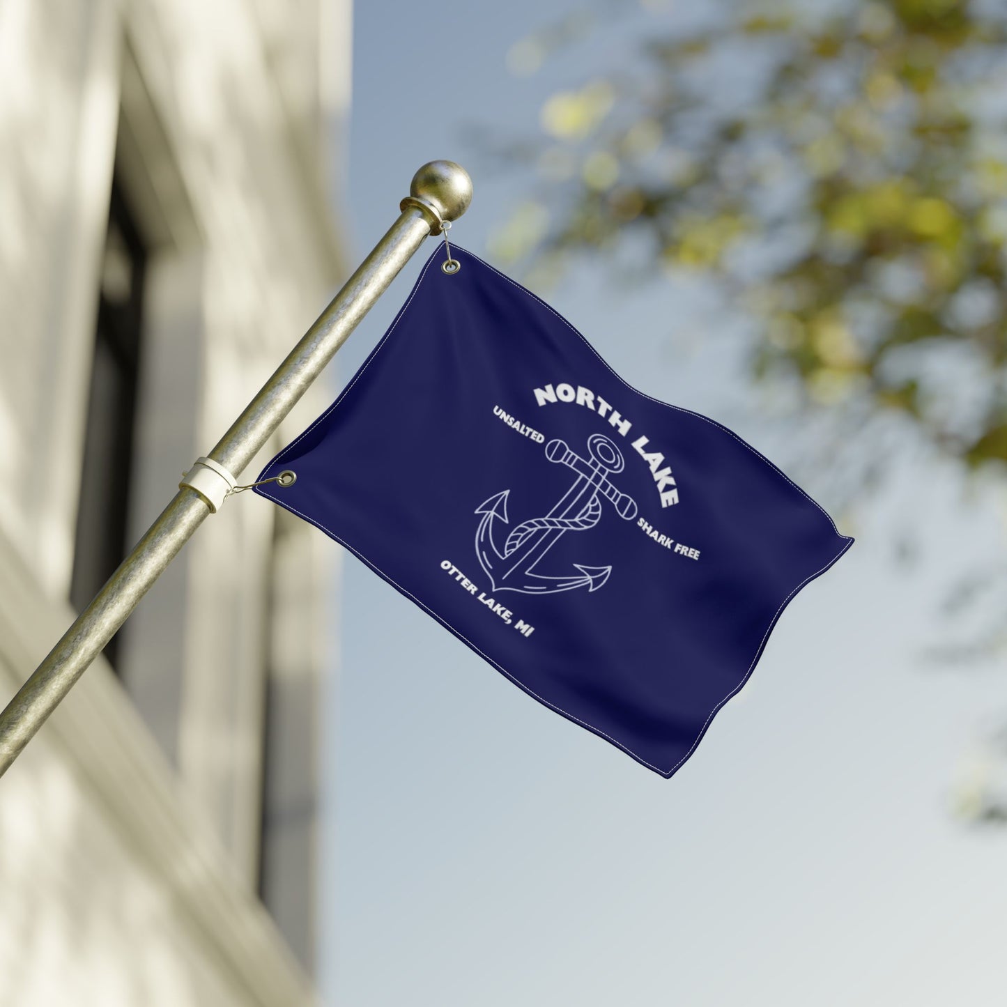 North Lake Flag — Double-Sided Anchor Graphic