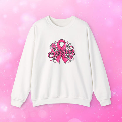 Unisex Heavy Blend Sweatshirt (Crewneck) - Breast Cancer - Survivor