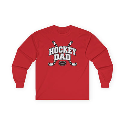 Hockey Dad Long Sleeve T-Shirt — Personalized Player Name & Number | Travel Hockey Gift