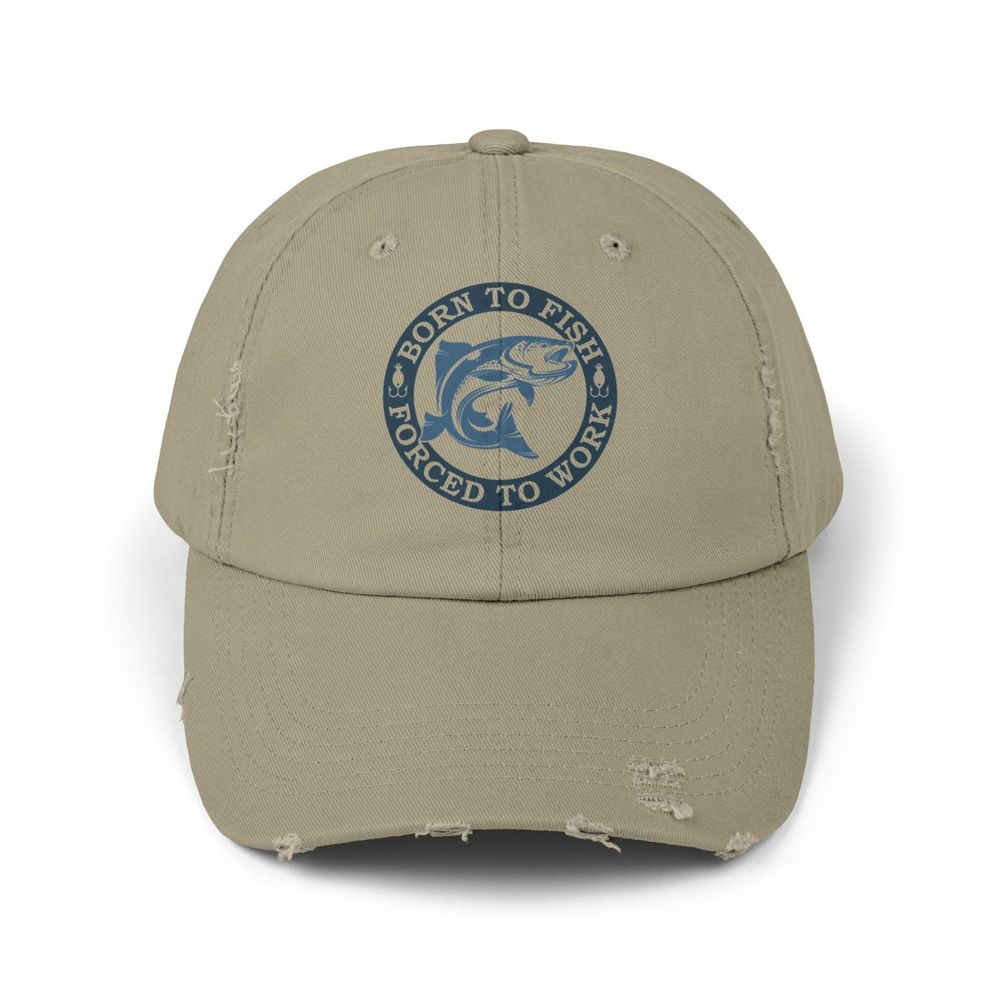 Unisex Distressed Cap: Born to fish