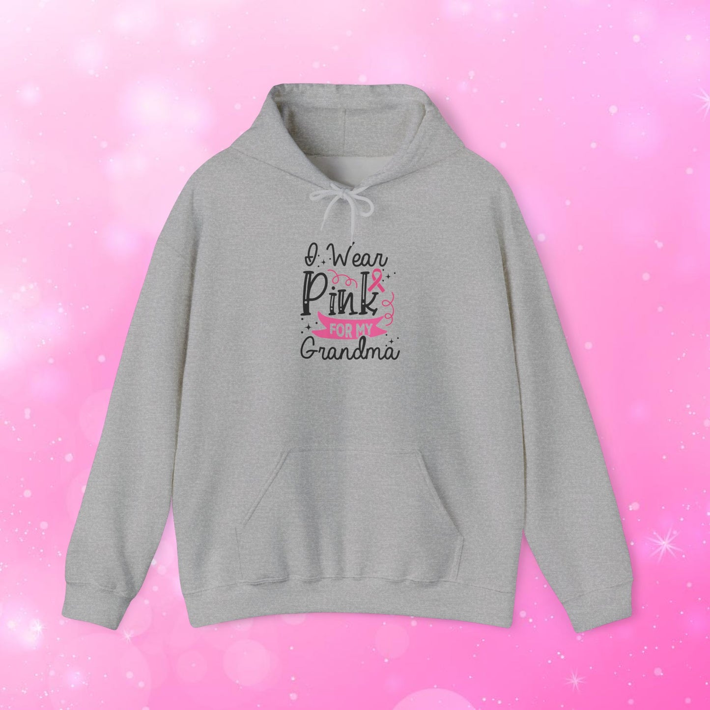 Unisex Heavy Weight Sweatshirt (Hoodie) - Breast Cancer - I Wear Pink for My Grandma