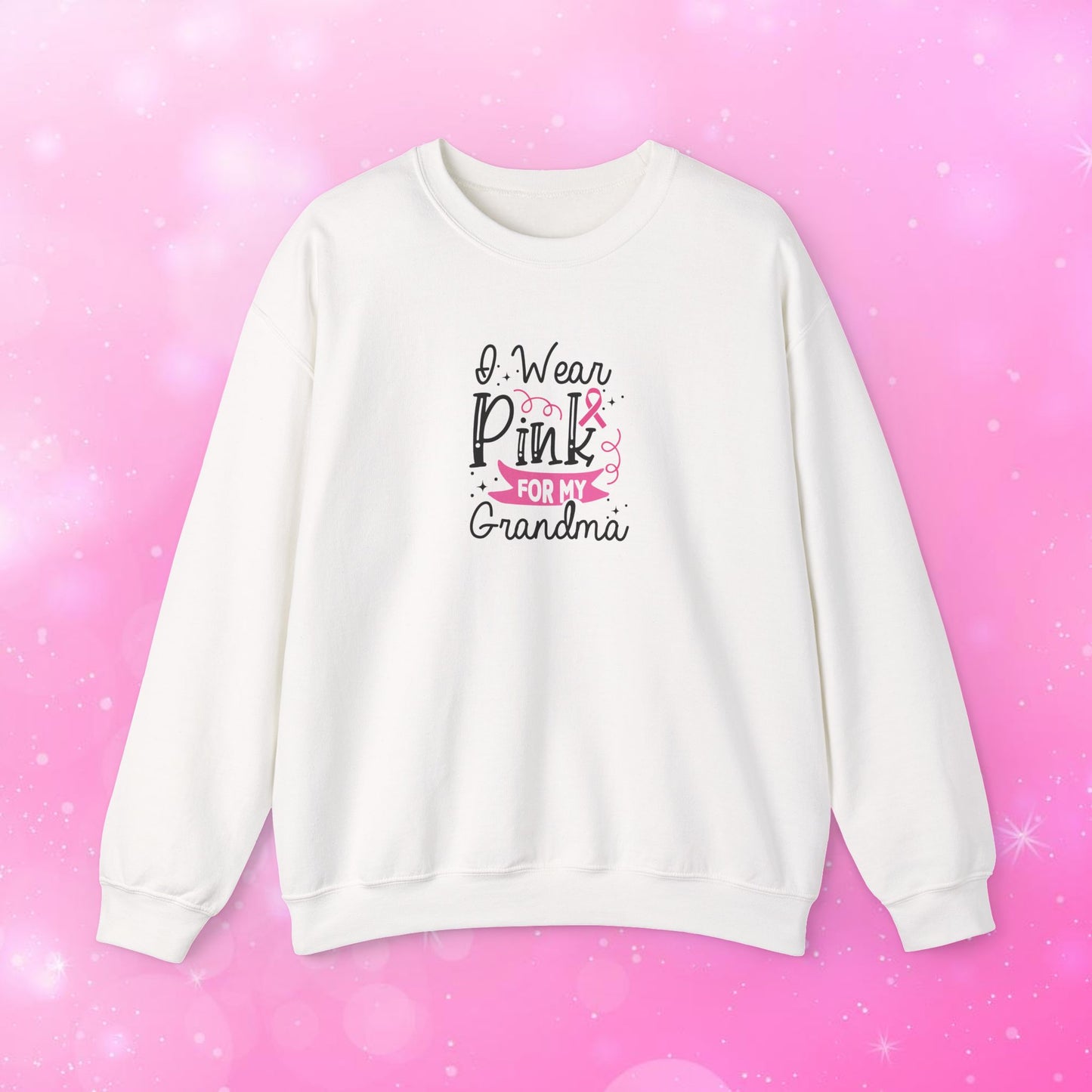 Unisex Heavy Blend Sweatshirt (Crewneck) - Breast Cancer - I wear pink for my Grandma