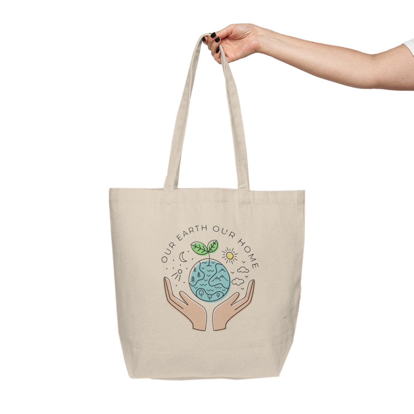 Canvas Shopping Tote: Our Earth, Our Home